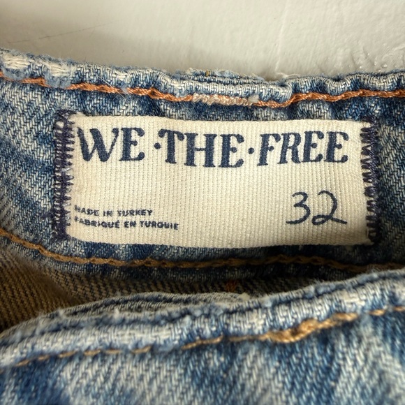 Free People We The Free Palmer Jeans Denim Cuffed Wide Leg Size 32 - Picture 6 of 12